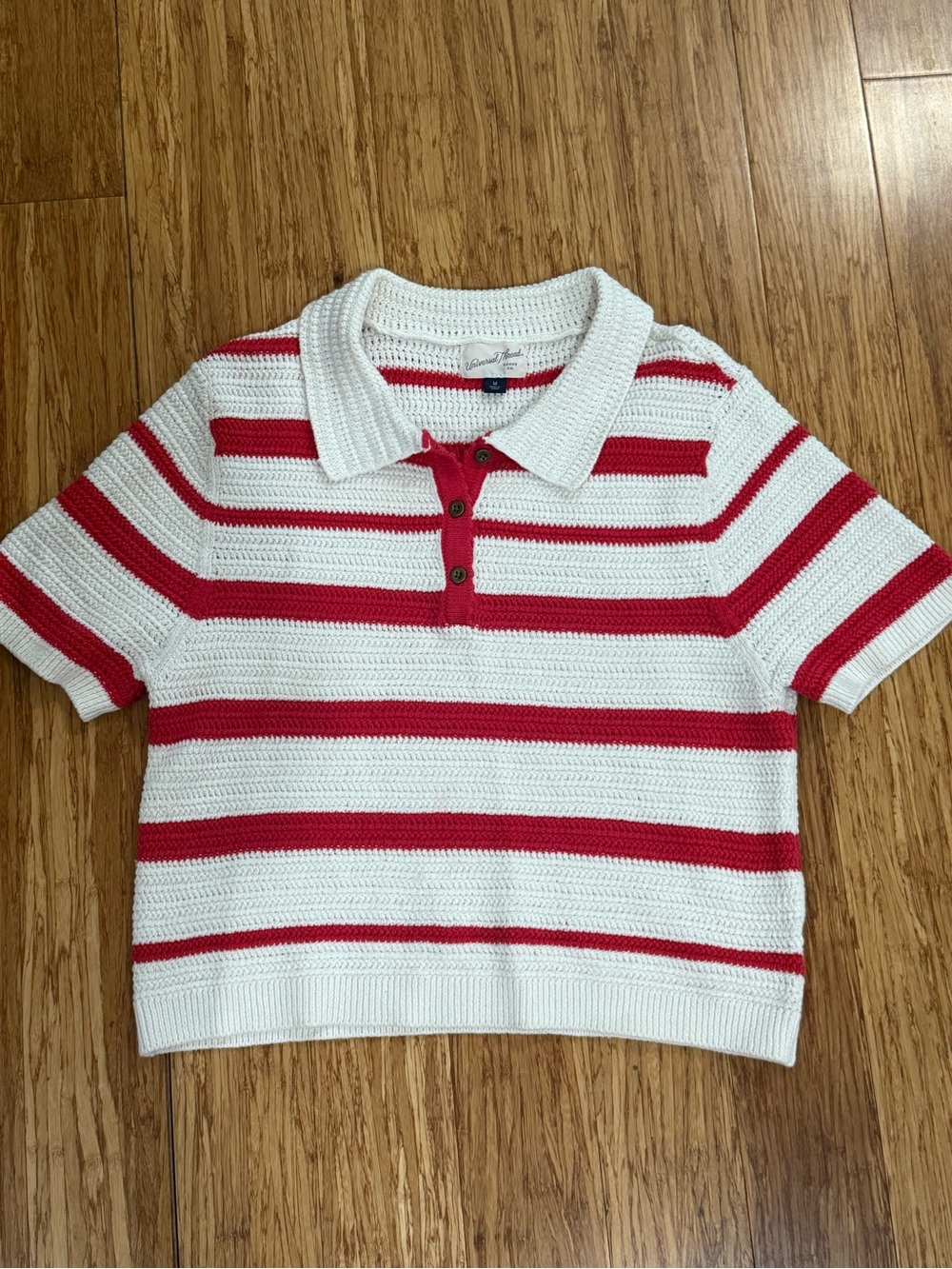 Universal Thread Red & White Striped Knit Top